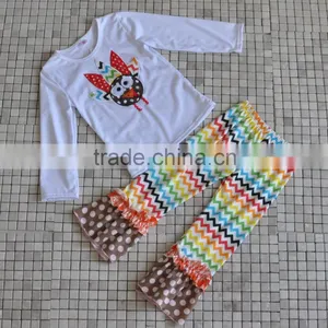 CHEVRON RUFFLED WESTERN KIDS TURKEY THANKSGIVING OUTFITS thumbnail-6