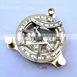 BRASS SUNDIAL COMPASS - NAUTICAL VINTAGE SUNDIAL COMPASS - MARINE MARITIME GIFT thumbnail-1
