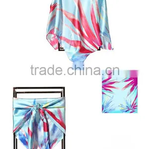100% Silk Satin Fabric Table Print Silk Scarf/scarves/ Kerchief /headband/hijab thumbnail-2
