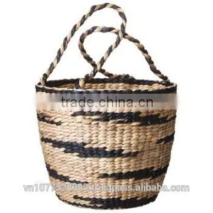 High Quality Best Selling 2015 Water Hyacinth Round Storage With Handle From Vietnam thumbnail-1