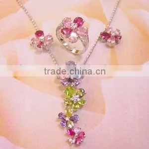 Floral Cz Jewelry Set thumbnail-1