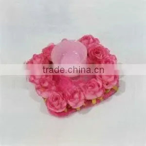 Pink Glass Candleholder thumbnail-1