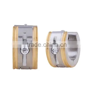 Cheap Wholesale Gold Plated Stainless Steel Stud Earrings Huggie Hoop Stud Earring thumbnail-2