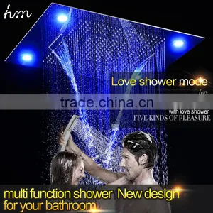 Shower With Led Light Color Remote Control Multiple Function Led Light Shower Rainfall Waterfall Water Curtain thumbnail-5