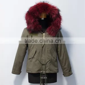 Pc008 New Arrival Women Fur Trim Parka Jackt thumbnail-6