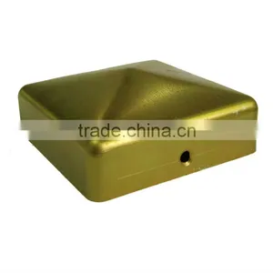 Yellow Galvanized Steel Fence Post Cap thumbnail-1