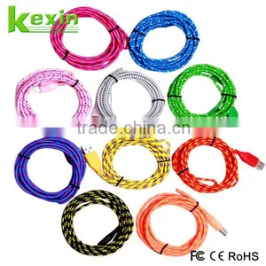 Best Price USB Charging Cable ,Colorful Micro Braided USB Cable for Android Samsung thumbnail-1