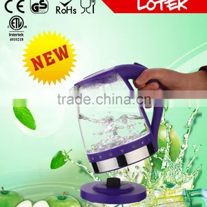 Colorful Blue Led Light Ring Pyrex Glass Electric Kettle 1.7L thumbnail-1