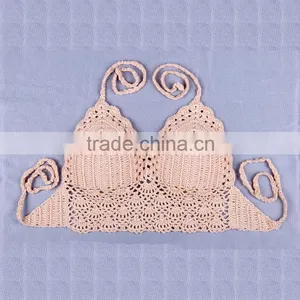Handmade Crochet Hollow Bikini Top thumbnail-2