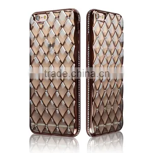 C&T 3D Sparkling Glitter Clear Diamond Grid Soft TPU Plating Mobile Phone Case for IPhone 6S Quality Choice thumbnail-2