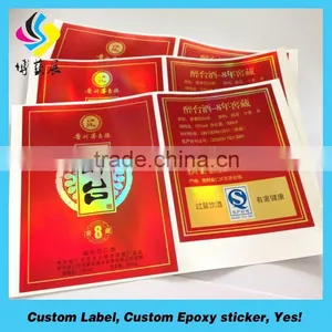 Aluminum Embossed Bottle Wine Label/Transparent Wine Label thumbnail-3
