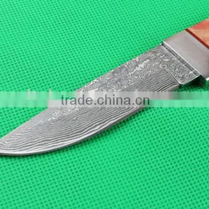 OEM Damascus Blank Blade Knife With Leather Sheath thumbnail-3