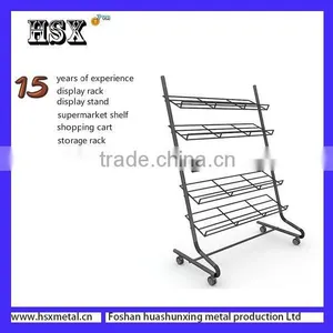 Floor Standing Tube Display Shelf Metal Clothes Drying Display Rack HSX-111 thumbnail-6