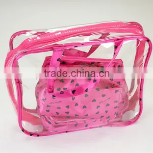 Factory Direct Hot New Products for 2015 Clear Vinyl Travel Cosmetic Bag thumbnail-1