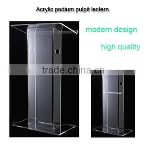 Modern Style Clear Organic Glass Church Pulpit for Sale thumbnail-1