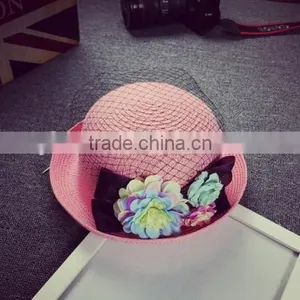 Factory Wholesale Handmade High Quality Beach Sun Hat Original Selling Flower Latest 2016 Straw Hat Wholesale thumbnail-6
