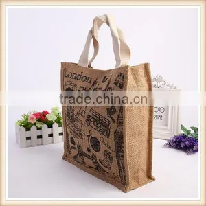Factory Directly With High Quality Printed Jute Shopping Bags thumbnail-3