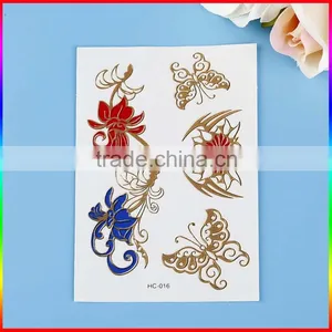Sexy Body Art Metal Gold Tattoos Custom Flash Metallic Temporary Tattoo thumbnail-2