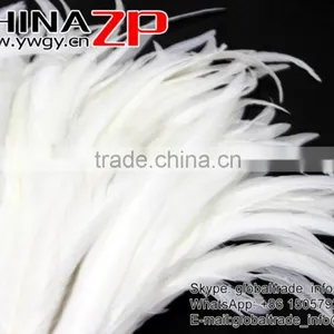 Top Supplier ZPDECOR Bulk Sale 35-40cm Length Natural Bleached White Fully Dyed Rooster Chicken Feathers thumbnail-4