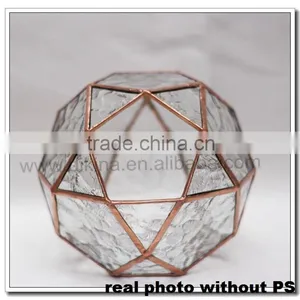 Top Sales! House, Ball, Octagonal Shape (many Shapes) Hanging Vintage Hand Painted Miniature Geometric Clear Flower Vase Glass thumbnail-6