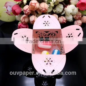 Biscuit Packaging Bag Wedding Candy Gift Party Wedding Carriage Laser Hollow Rose Candy Box thumbnail-2
