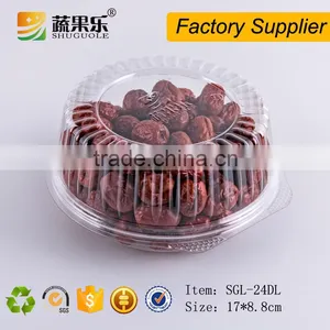 PET Clear Round OEM Plastic Container Box With Lid thumbnail-2