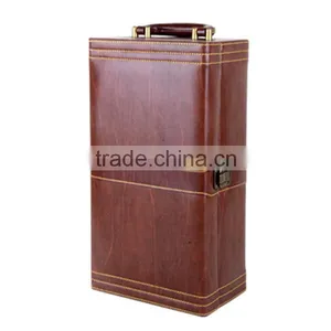 High Quality Customized Leather 2 Bottles's Gift Box for Wine ,Packaging Boxes thumbnail-1