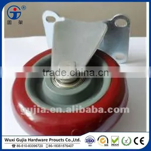 Fixed Flat Plate Caster 4" CA-1 PU Wheel thumbnail-1
