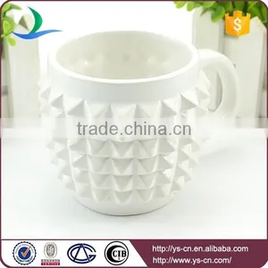 Wholesale Unique Embossed Ceramic Mug White thumbnail-3
