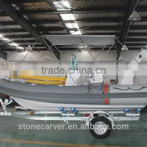 Rilaxy Factory Directly 5.2m 17ft Dual Layer Fiberglass Hull Rigid Inflatable Boat RIB520A thumbnail-6