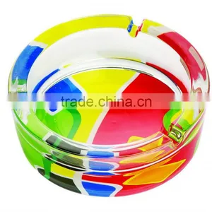 Glass Ashtray With Decal on Bottom,high Quality Glass Ashtray thumbnail-1