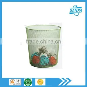 China Hot Sales Fancy White Metal Mesh Engraving Waste Bin thumbnail-1