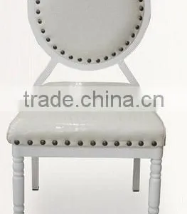 Factory Directsale Quality White Faux Leather Stacking Wedding Chair in Aluminum QL-D661 thumbnail-1