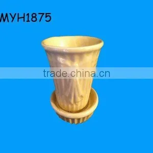 2012 New Fashion Vintage Flower Pot With Tray Saucer thumbnail-1