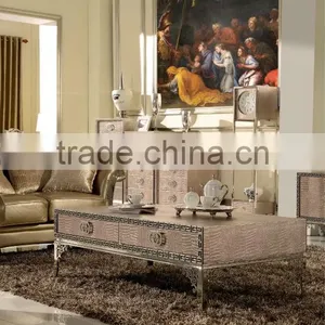 Cohen Stainless Steel Coffee Table PU Cover B106 thumbnail-1