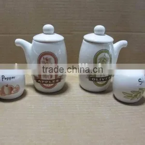 Kitchenware 4pcs Ceramic Salt Pepper Oil Vinegar Sets thumbnail-1