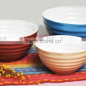 Stoneware Mixing Bowl Set, Round Colored Bowls thumbnail-1