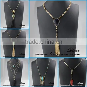 Wholesale Jewelry Gemstone Natural Stone Crystal Quartz Pendant Turquoise Necklace thumbnail-1