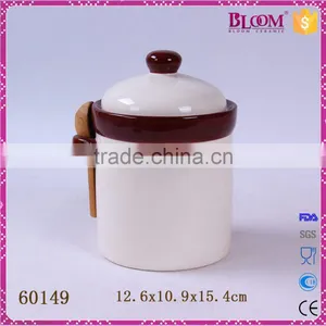 Ceramic Kitchen Coffee Canister With Wood Spoon thumbnail-3