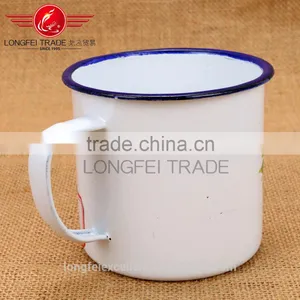 Cheap White Enamel Camping Mug Wholesale thumbnail-3