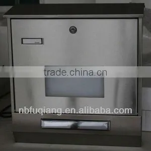 FQ-200 Stainless Steel House Numbers Mailbox With Solar Power Light Led Solar Letterbox Solar Address Numbers Maibox thumbnail-1