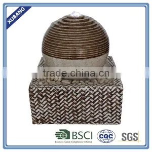 Sandstone Sphere Water Feature With LED Light Statue Garden Fountain thumbnail-1