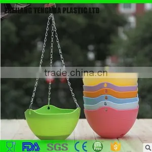 Home Garden Plastic Flower Pot Hanging Planter With Iron Chain thumbnail-1