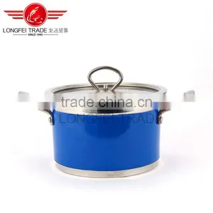 Hot Selling 5pcs Colorized European Stainless Steel Soup Pot Kitchen Cookware thumbnail-5