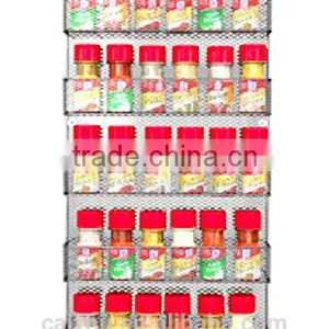 Kitchen Wall Door Mounted Large Capacity 5 Tiers Mesh Spice Rack Shelves Storage Organizer thumbnail-1
