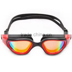 2015 New Panoramic Silicone Adult Swimming Goggles With Red Mirrored Lens (MM-7203) thumbnail-1
