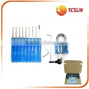 12 Pcs Trainer Clear Padlock Practice Lock Pick Set thumbnail-1