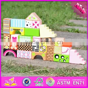 2017 New Design 28 Pieces Educational Kids Wooden Toy Building Blocks W13A120 thumbnail-2