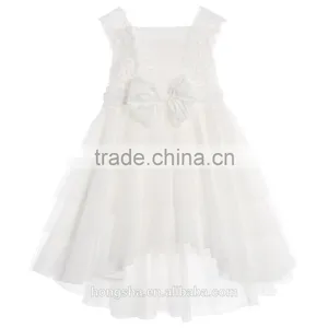 White Flower Girl Dresses Girls Satin Lace Boutique Party Dresses HSD6989 thumbnail-3