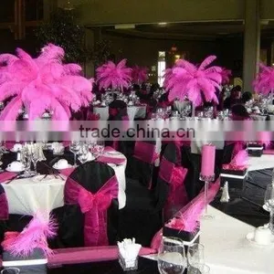 Fushia Ostrich Wing Plumes Feathers for Carnival Decoration thumbnail-1